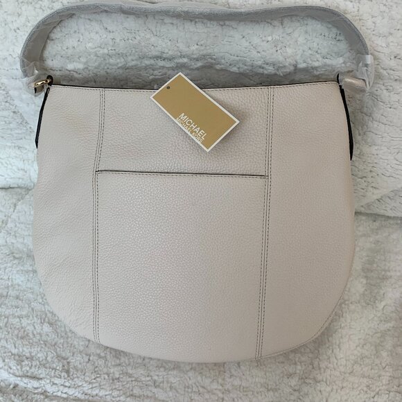 Michael Kors Leather Hobo Shoulder Purse - Light Cream - NWT - Picture 2 of 7